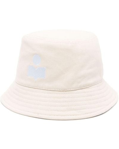 Isabel Marant Sombrero de pescador con logo bordado - Blanco
