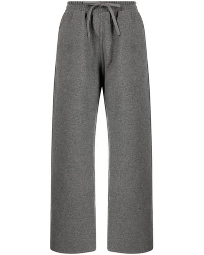 JNBY Wide-leg Wool-blend Trousers - Grey