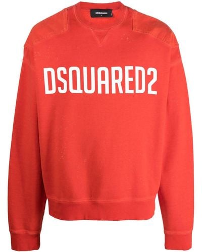 DSquared² Pullover mit Logo-Print - Rot