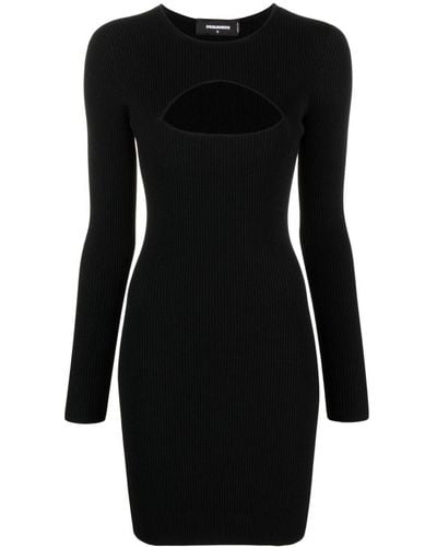DSquared² Cut-out Detail Long-sleeve Minidress - Black