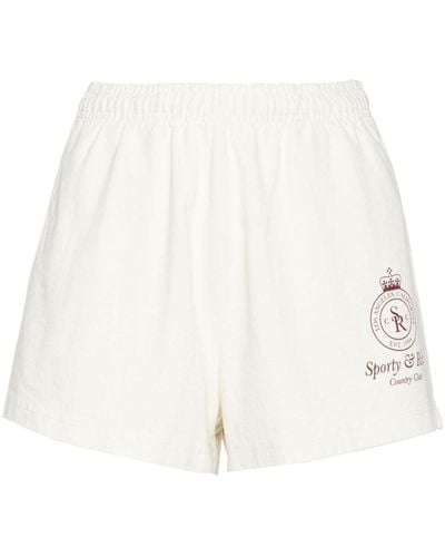 Sporty & Rich Crown Disco Jersey Shorts - White