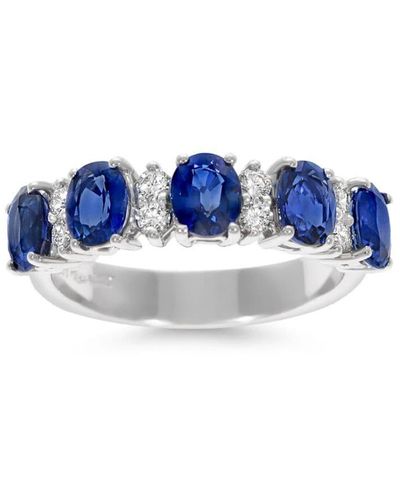 Leo Pizzo 18kt Witgouden Ring - Blauw