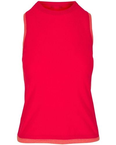 Vince Contrast-trim Knit Tank Top - Red