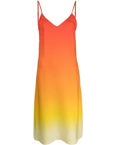 Casablancabrand Gradient Silk Slip Dress - Orange
