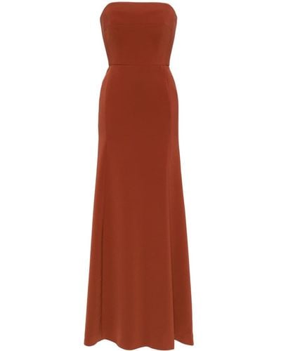 Jenny Packham Joelyn Strapless Crepe Gown - Red