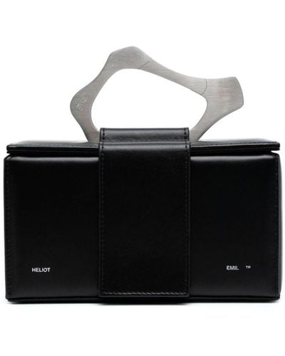 HELIOT EMIL Charred Carabiner Leather Clutch Bag - Black