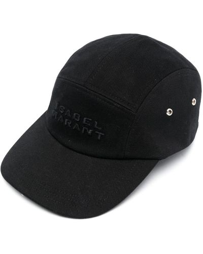 Isabel Marant Logo-Embroidered Cotton Cap - Black