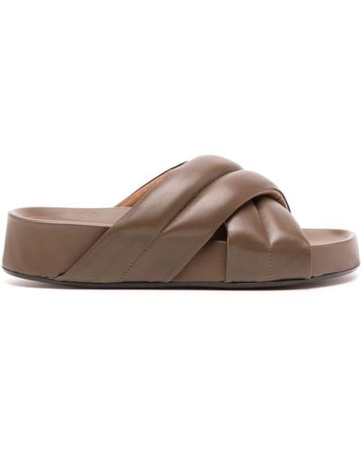 Atp Atelier Airali 40mm padded leather sandals - Marrón