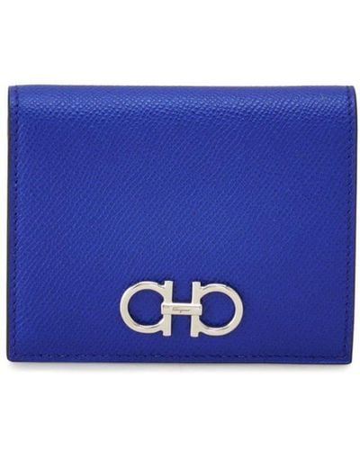 Ferragamo Gancini-plaque Leather Wallet - Blue