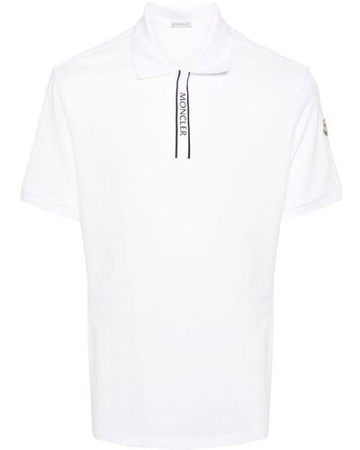 Moncler Polo con applicazione logo - Bianco