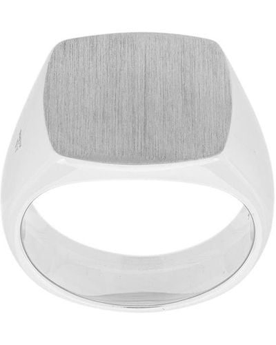 Tom Wood Cushion Satin Signet Ring - White