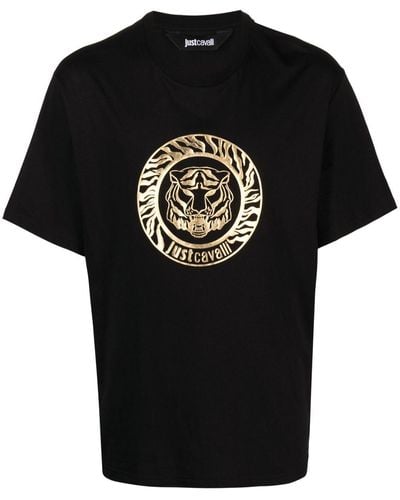 Just Cavalli Logo Print Tshirt - Black