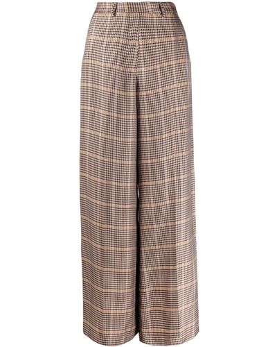 Forte Forte Check-pattern Flared Pants - Brown