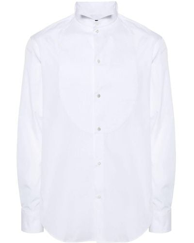 Emporio Armani Bib-panel Cotton Shirt - White
