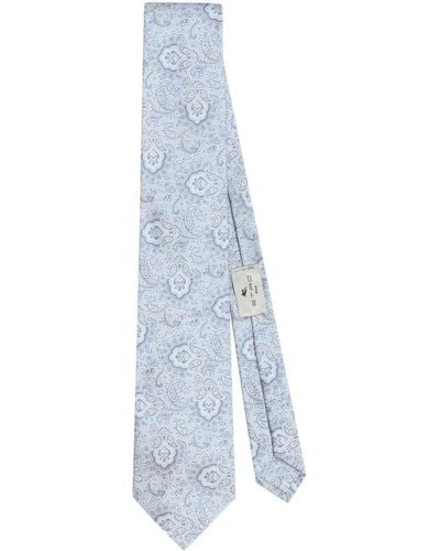 Etro Paisley-pattern Silk Tie - Blue