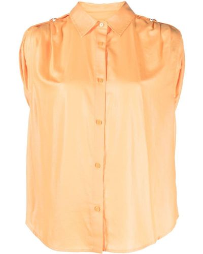 DKNY Shoulder Roll-tab Blouse - Orange