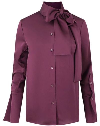 Jonathan Simkhai Chemise en satin Candela à col lavallière - Violet