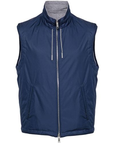 Zegna Reversible Zip-up Vest - Blue