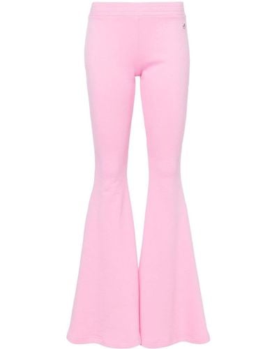 GIUSEPPE DI MORABITO Flared Cotton Track Trousers - Pink