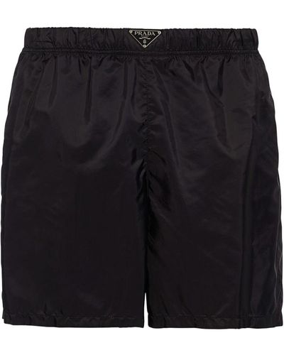 Prada Triangle-logo Swim Shorts - Black