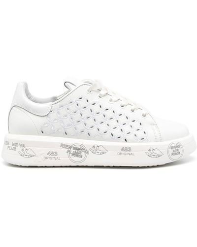 Premiata Belle Lace-Up Leather Trainers - White