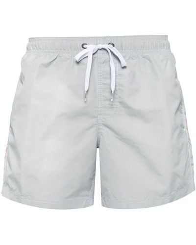 Sundek Stripe-detail Swim Shorts - Grey