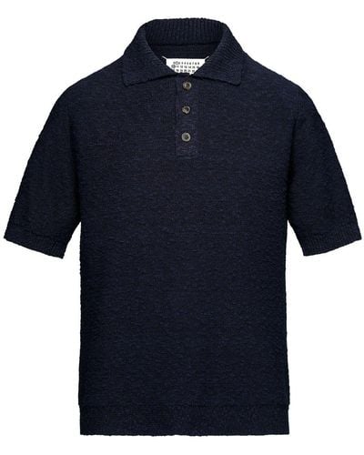 Maison Margiela Cotton Polo Shirt - Blue