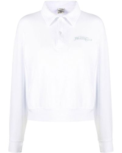Sporty & Rich Langärmeliges Poloshirt - Weiß