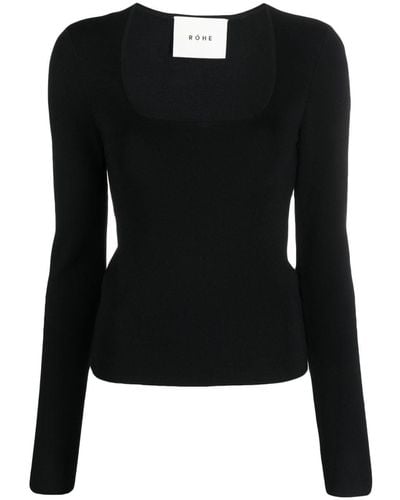 Rohe Seamless Square-neck Sweater - Black