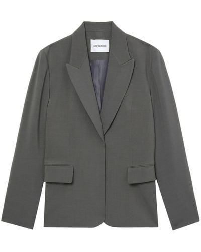 Low Classic Open-front Single-breasted Blazer - Grey