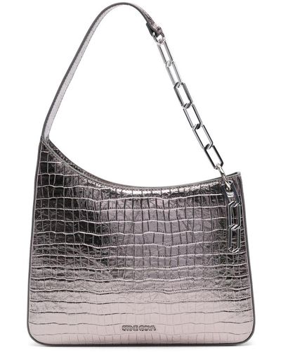 Stine Goya Lexie Crocodile-effect Shoulder Bag - Grey