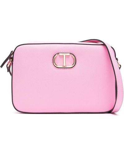 Twin Set Crossbodytas Met Logoplakkaat - Roze