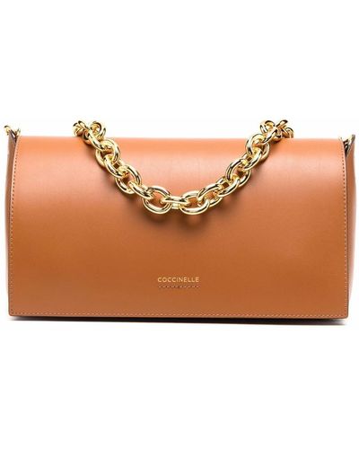 Coccinelle Josephine Smooth Leather Shoulder Bag - Brown