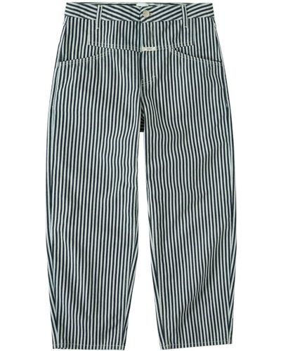 Closed Stover Striped Straight-leg Cotton Jeans - Blue