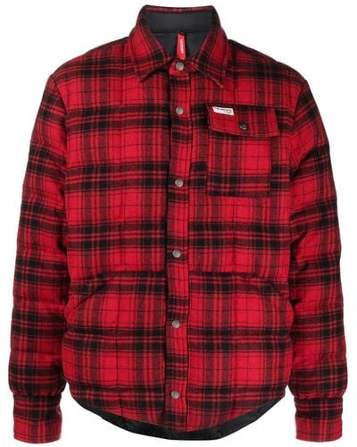 Fay Feather-down Checked Jacket - Red