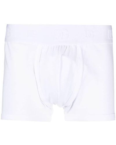 Dolce & Gabbana Logo-waistband Cotton Boxers - White