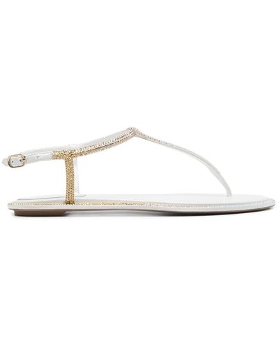 Rene Caovilla Diana Crystal-embellished Sandals - White
