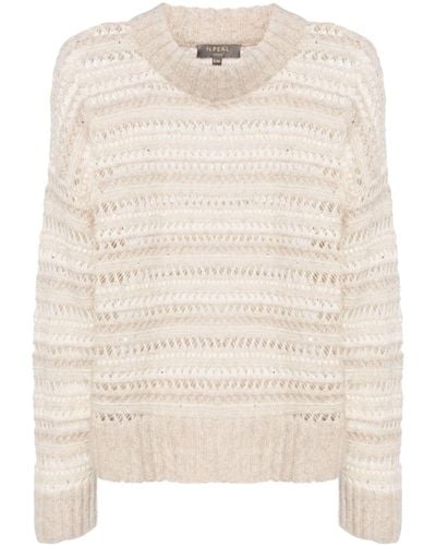 N.Peal Cashmere Open-knit Sweater - Natural