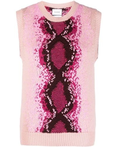 Barrie Python Intarsia-knit Vest - Pink