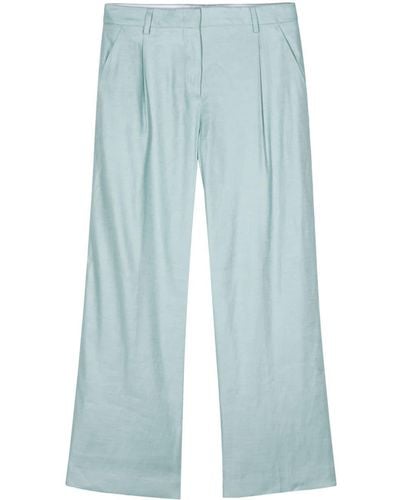 Lardini Feni Linen-blend Straight Pants - Blue