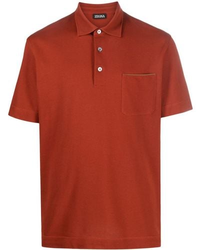 Zegna Patch-pocket Cotton Polo Shirt - Red