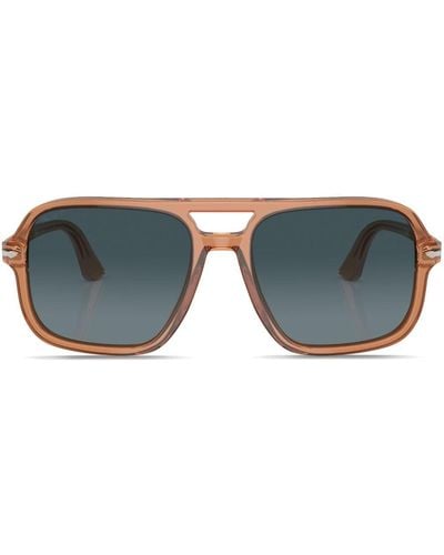 Persol Aviator Oversize Frame Sunglasses - Blue