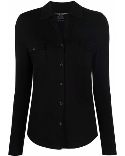 Majestic Filatures Camisa de manga larga - Negro