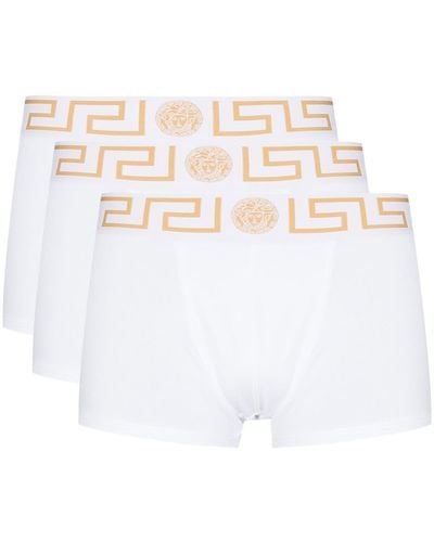 Versace Shorts mit Greca-Bund - Weiß