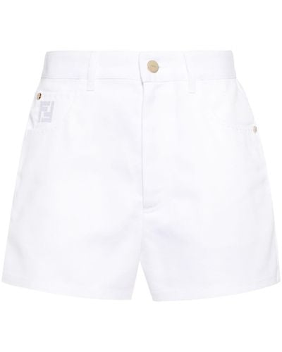 Fendi Jeans-Shorts mit FF - Weiß