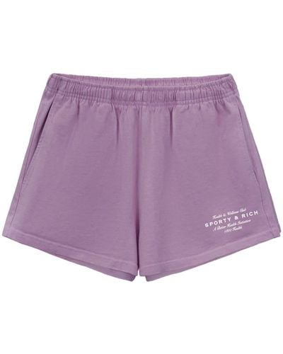 Sporty & Rich Health Initiative Cotton Shorts - Purple