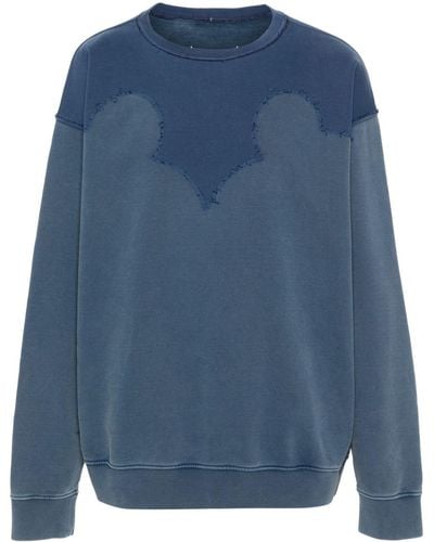 Maison Margiela Four Stitch-logo Cotton Sweatshirt - Blue