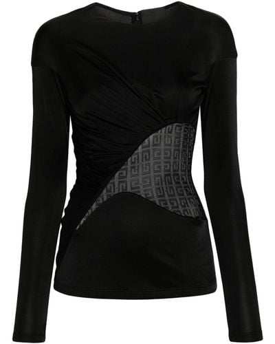 Givenchy G-Lace Panelled Top - Black