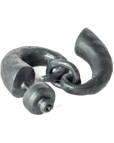 Parts Of 4 Little Horn Pendant Earring - Black