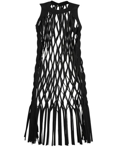 Sacai Robe mi-longue à design superposé - Noir